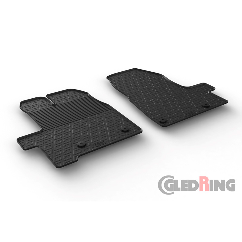 Rubbermatten  Ford Tourneo Custom 9/2012- & FL 2018- (Handgeschakeld) (G profiel 2-delig + montageclips)