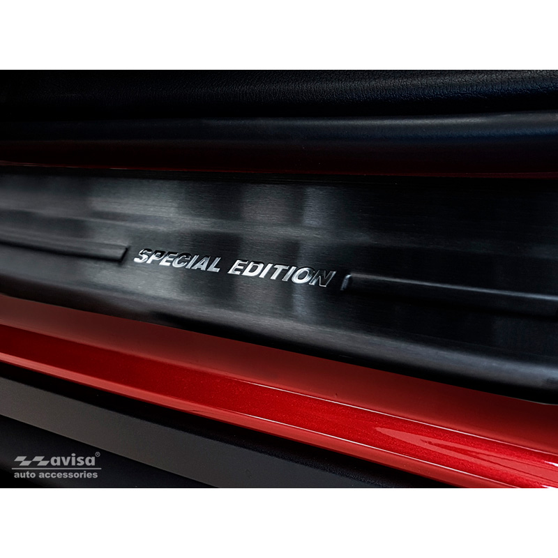 Zwart RVS Instaplijsten  Mazda CX-30 2019- - Brushed Steel 'Special Edition' 4-delig