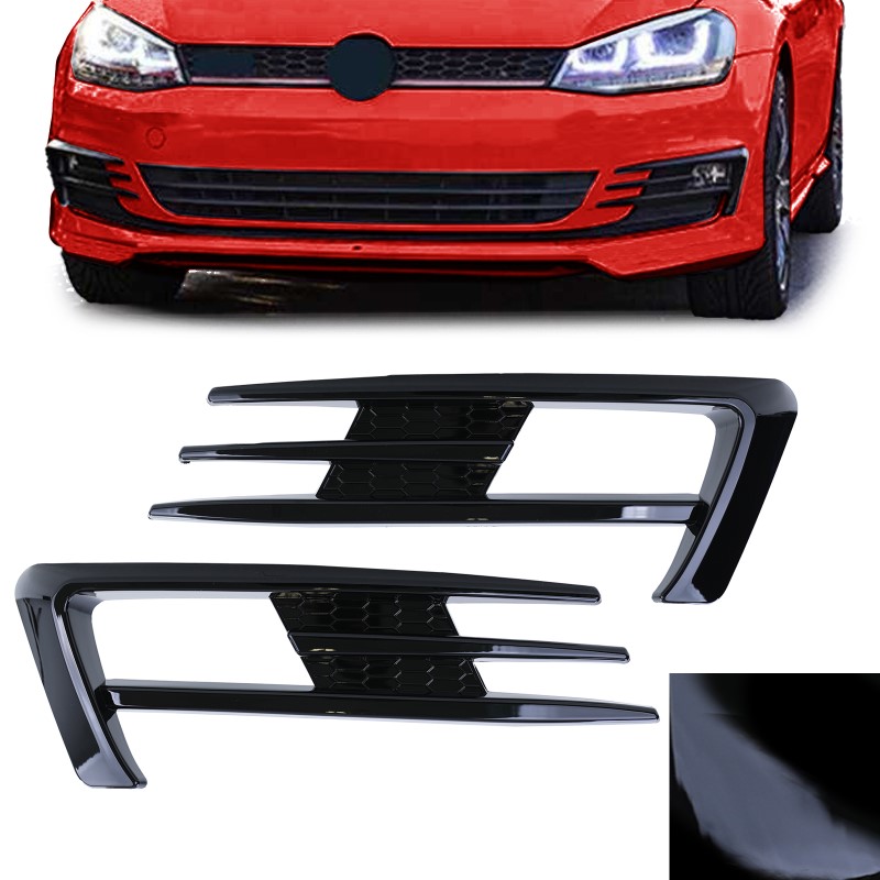 Grill-covers VW Golf VII 12-16, GTI-Look glans zwart