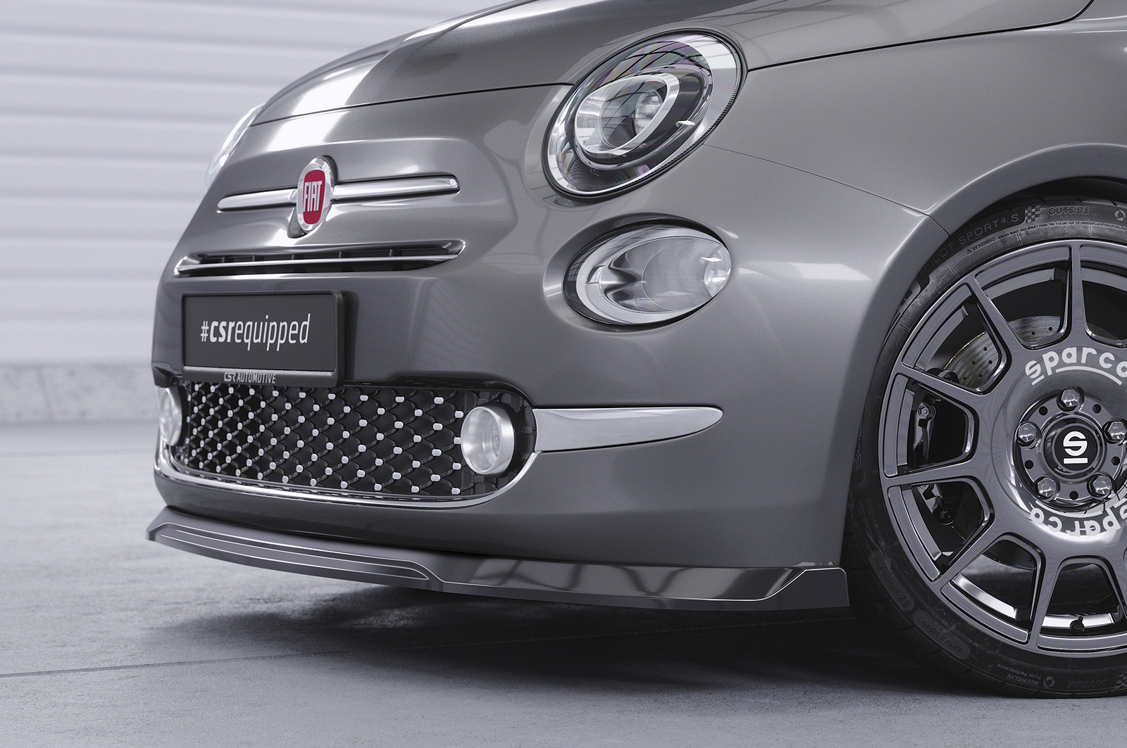 Voorspoiler Fiat 500 CSR Glans Zwart