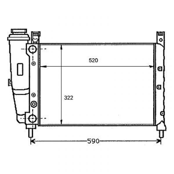Radiator FIAT FIORINO 88->> 520x322 1.4/1.5/1.6