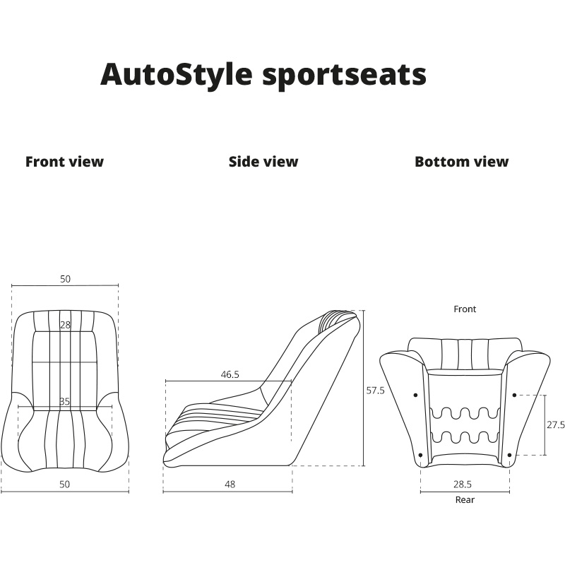 Sportstoel 'Classic' - Zwart - Vaste rugleuning - incl. sledes