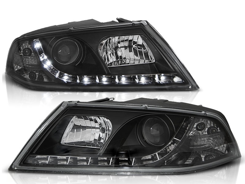Koplampen Skoda Octavia 05-09 DRL look Devil Eyes zwart