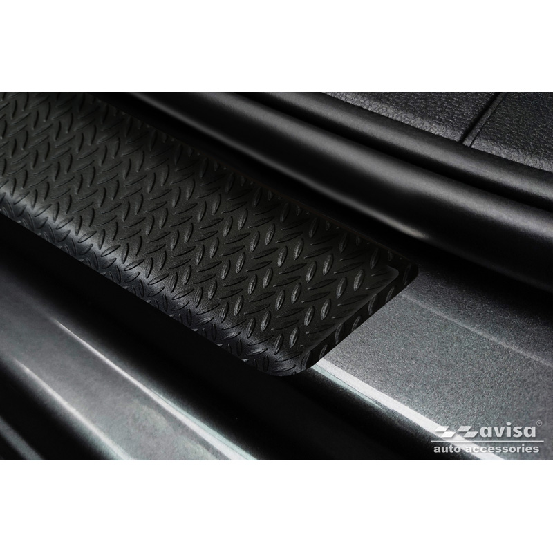 Aluminium Instaplijsten 'Riffled Plate'  Volkswagen Caddy V 2020- - 2-delig - Zwart