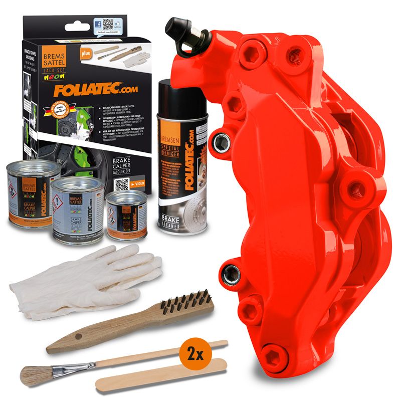 Foliatec Remklauwlakset - NEON rood - 4 Componenten