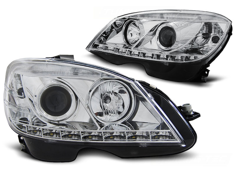Koplampen Mercedes C-Klasse Daylight W204 07-10 Chroom
