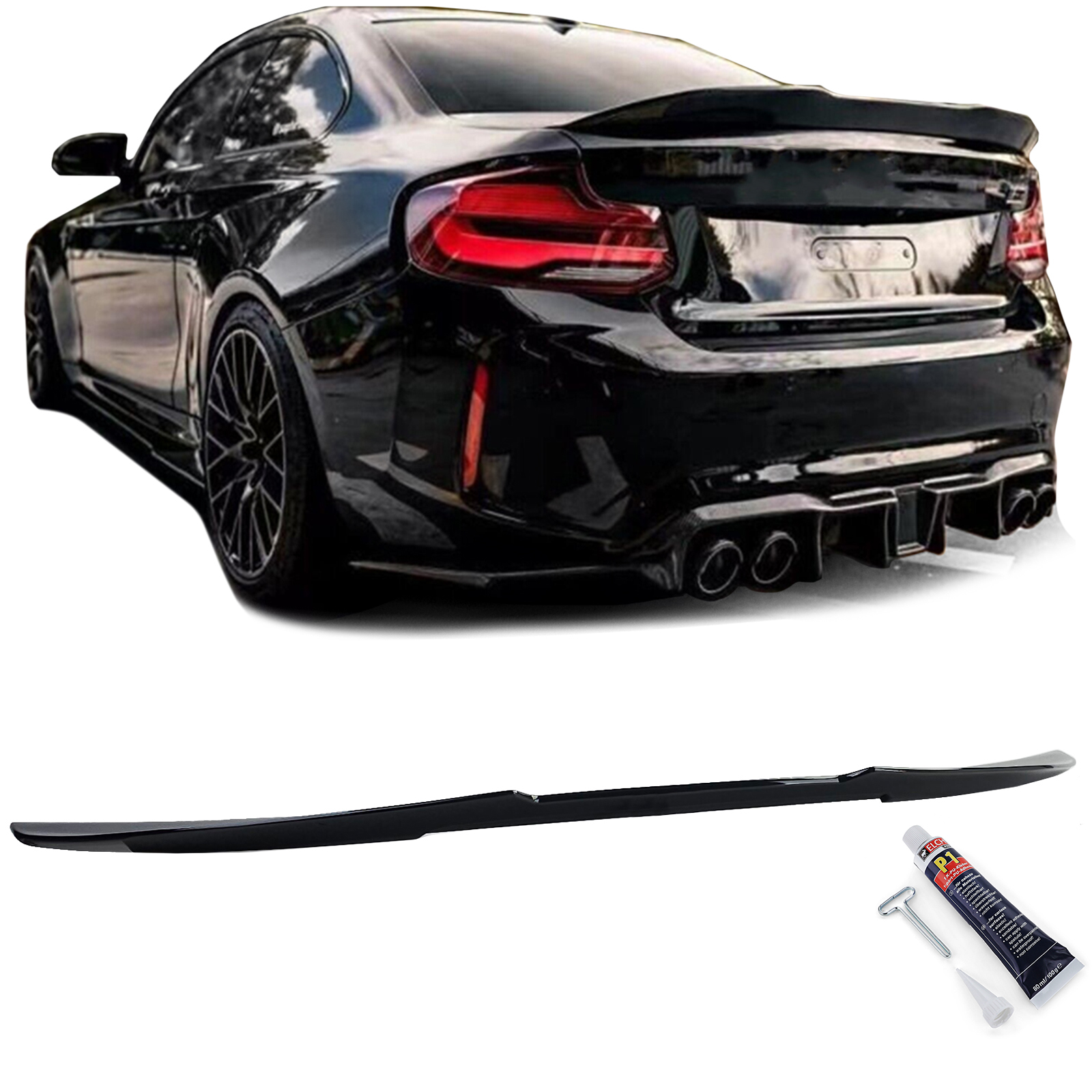 Spoiler BMW 2 Serie F23 / M2 F87 Coupe Glans Zwart