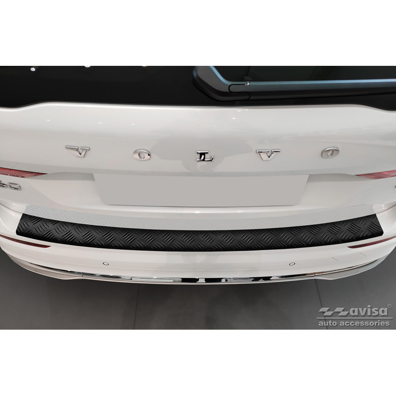 Matzwart Aluminium Achterbumperprotector  Volvo XC60 II 2017-2021 & FL 2021- incl. R-Design 'Riffled Plate'