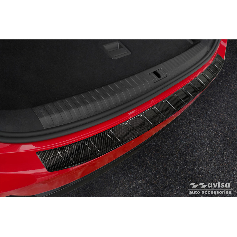Echt 3D Carbon Achterbumperprotector  Audi Q3 Sportback 2019- 'Ribs'