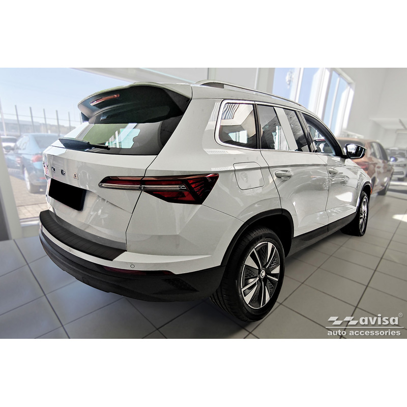 Matzwart RVS Achterbumperprotector  Skoda Karoq Facelift 2022- + Sportline Facelift 2022-  'Ribs'