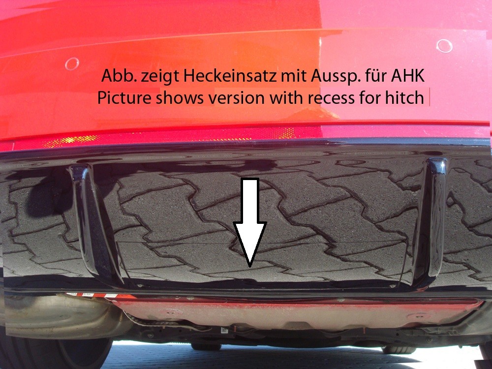 Achterbumper Diffusor Glossy Black Rieger Skoda Octavia RS 5E met trekhaa