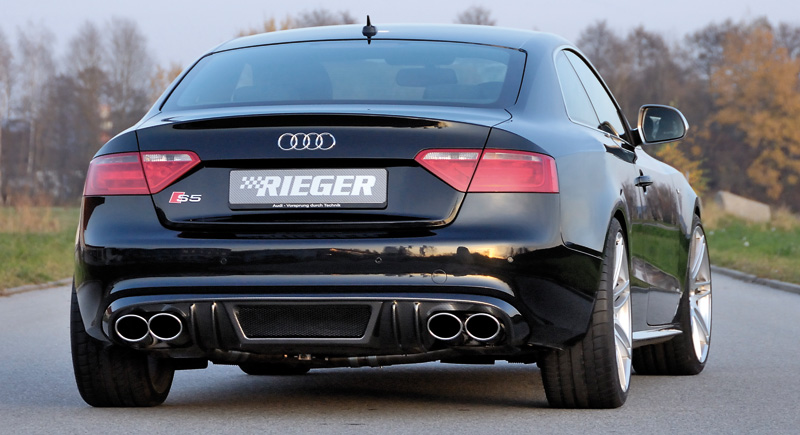 Achterbumper Diffusor Audi A5 B8/B81 07-11 Rieger Zwart
