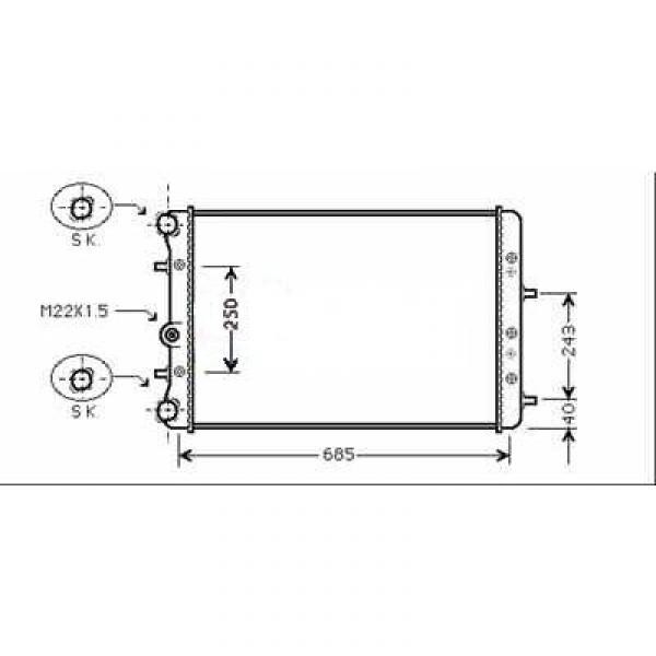 Radiator POLO 00->> 632x415 1.41.9TDI M+/-AC
