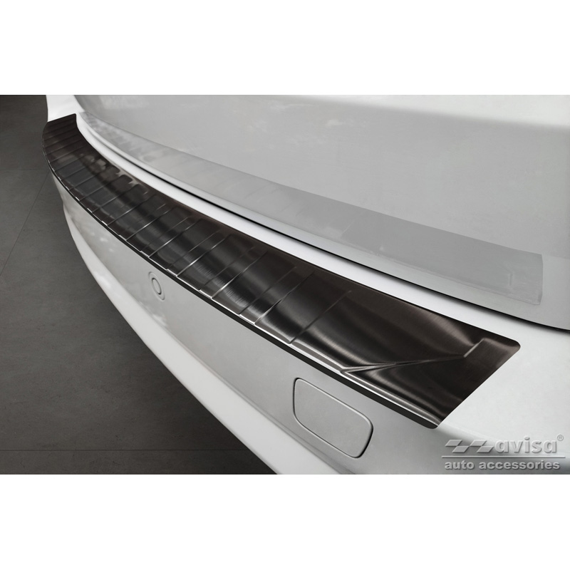 Zwart RVS Achterbumperprotector  BMW X5 F15 2013-2018 met M-Pakket 'Ribs'