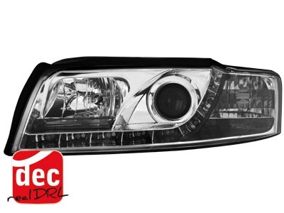 Koplampen passend voor Audi A4 8E 01-04 Devil Eyes real DRL LED Chroom