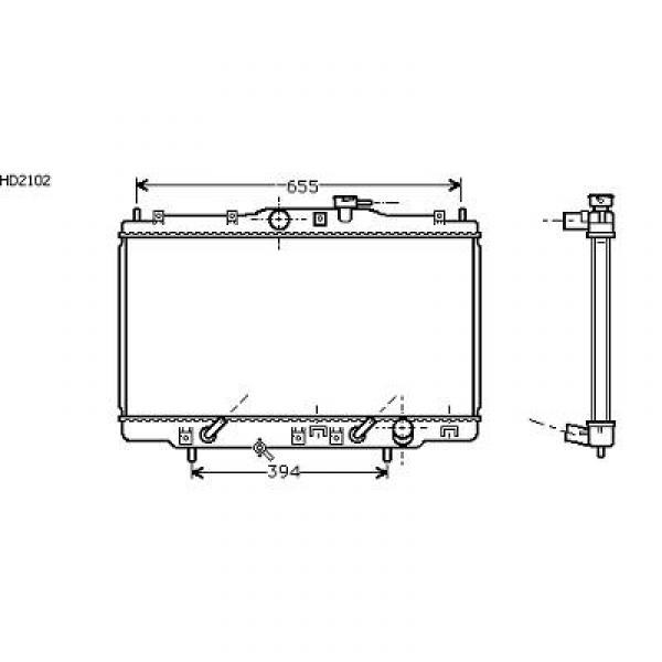 Radiator ACCORD COUPE 98-02 375x677 108 KW +/-AC
