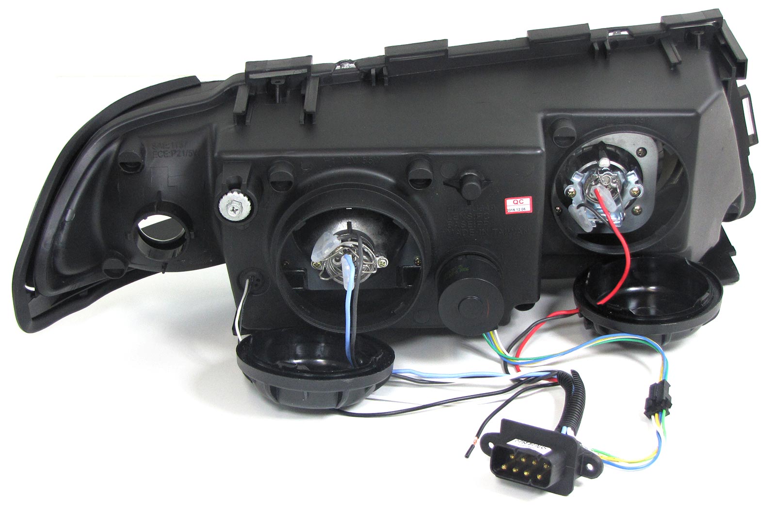 Koplampen BMW E38 94-01 3D LED Angel Eyes Zwart