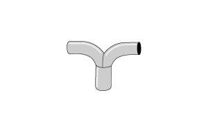 T-stuk: 76 naar 2x 63,5mm  Simons RVS