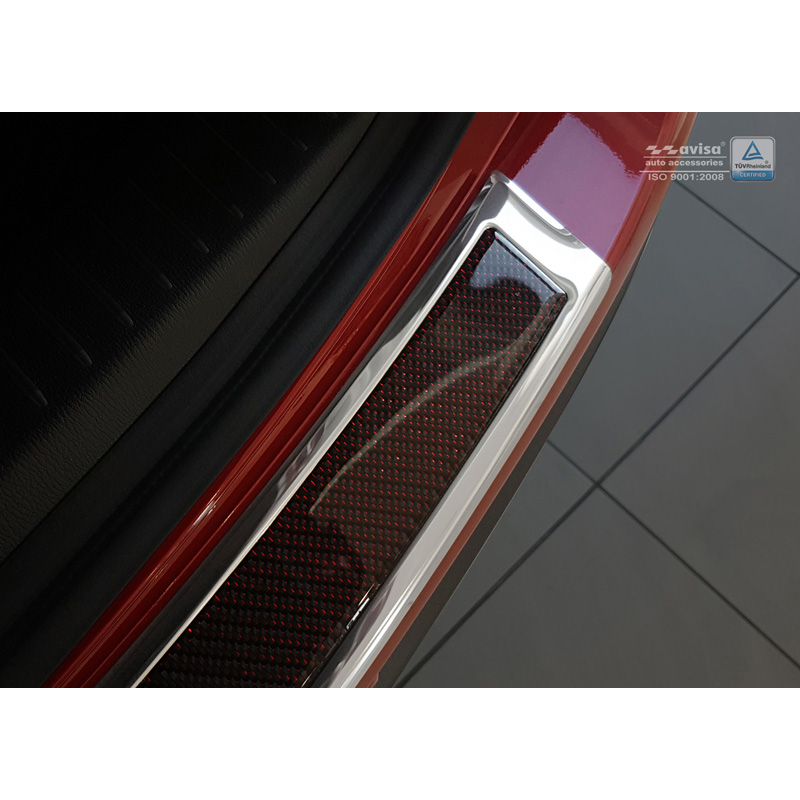 RVS Achterbumperprotector 'Deluxe'  Mazda CX-5 2014- Chroom/Rood-Zwart Carbon