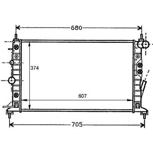 Radiator VECHTRA B 95->> 607x374 2.0 DI2.5I 24V V6 +AC