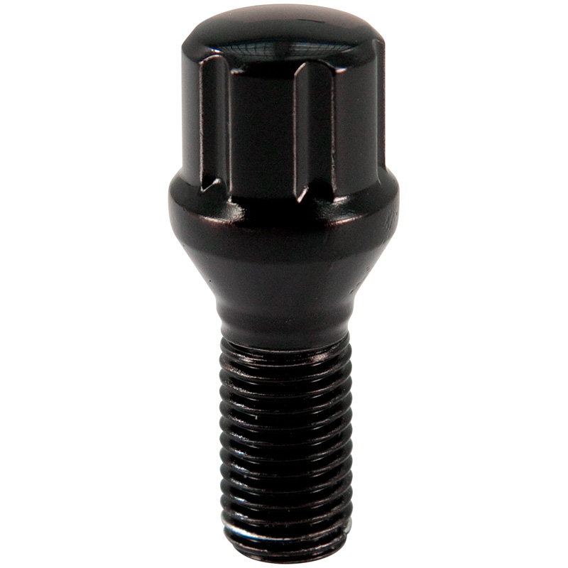 Wielbout M12x1.50 Zwart - 6-Spline - Konisch - Lengte 24mm