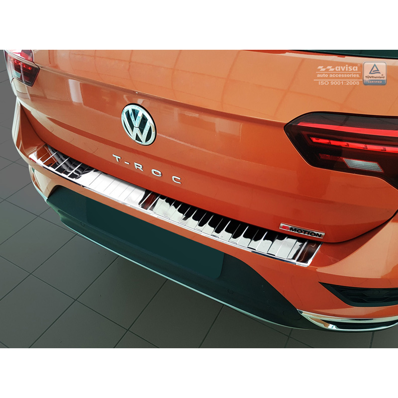 Chroom RVS Achterbumperprotector  Volkswagen T-Roc 2017-2022 & Facelift 2022- incl. Cabrio - 'Ribs'
