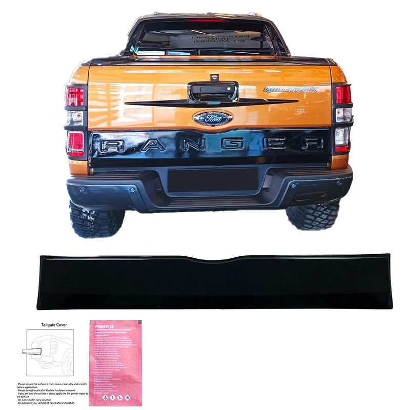 Achterklepcover  Ford Ranger T6/T7/T8 2012-2022 - Versie 3 - Glanzend zwart