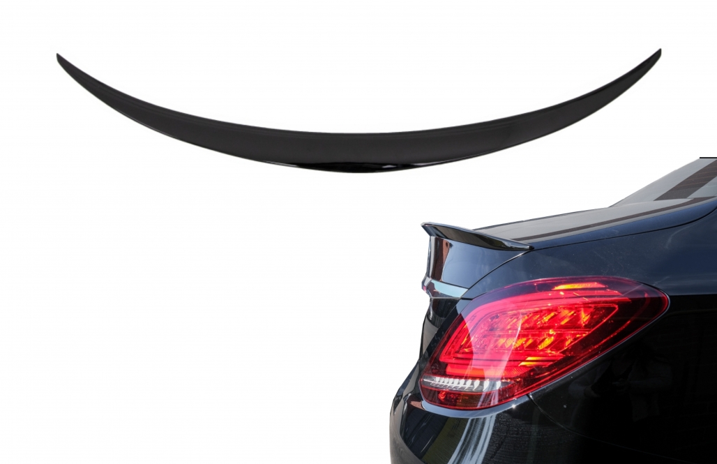 Achterklep spoiler Mercedes W205 C-Klasse Glans Zwart V2