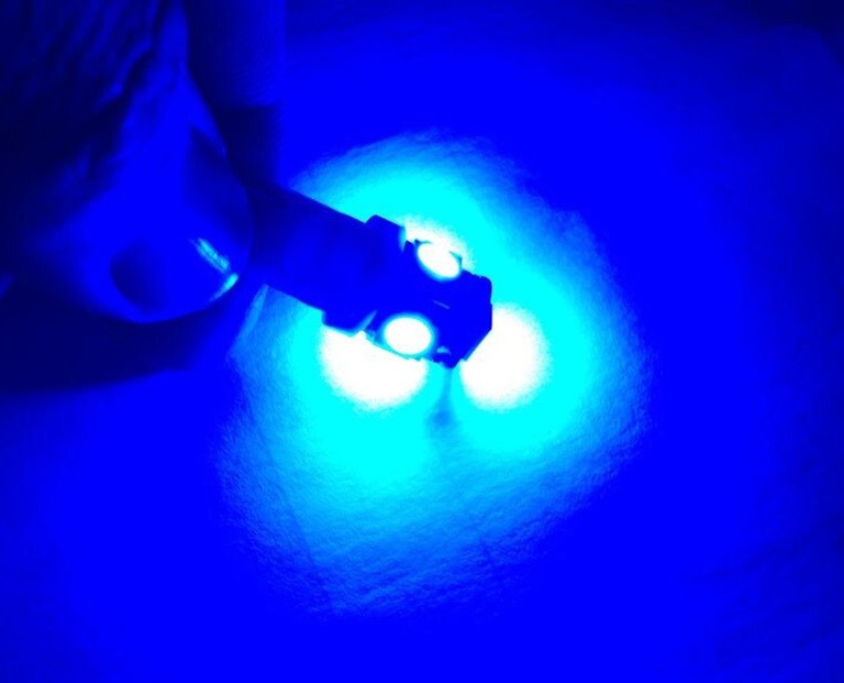 LED T10 W5W Lampjes 12v 5x SMD5050 Blauw
