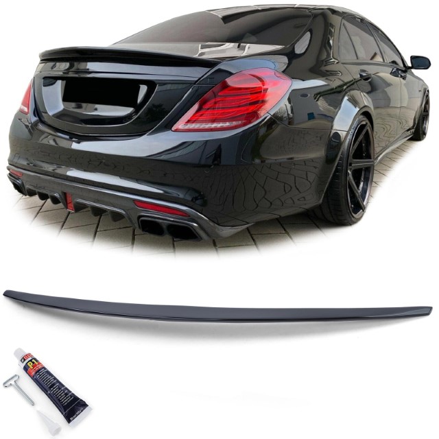 Achterklep Spoiler Mercedes S-Klasse W222 Glanzend zwart