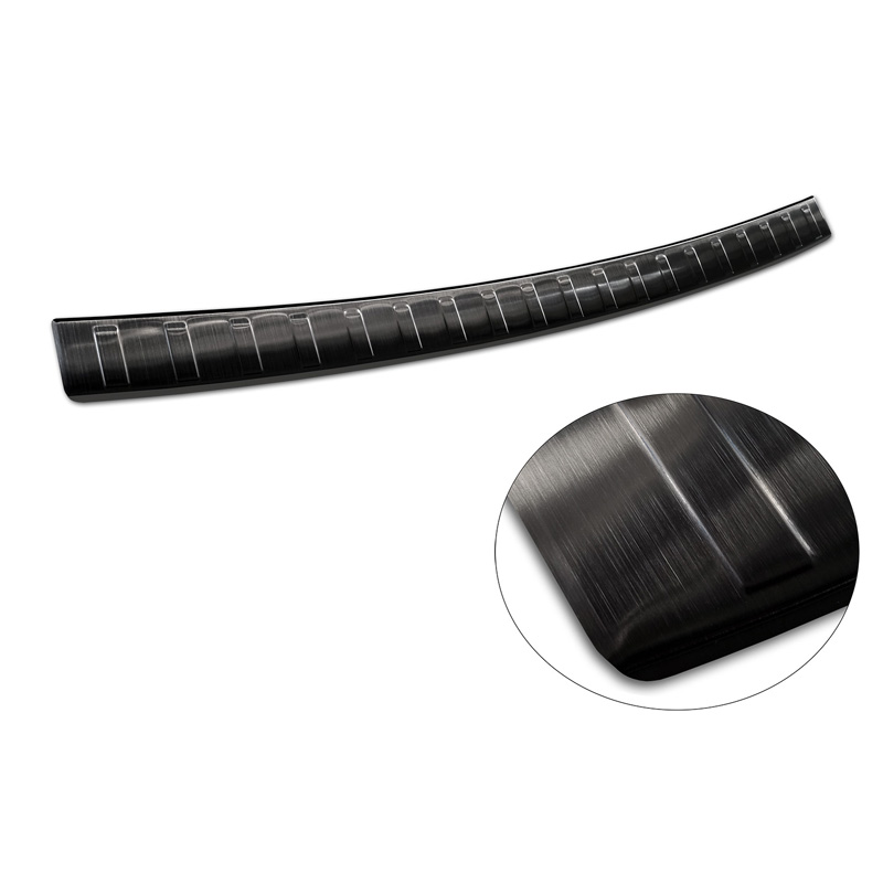 Zwart RVS Achterbumperprotector  BMW 5-Serie G31 Touring Facelift 2020-2024 excl. M-Sport 'Ribs'