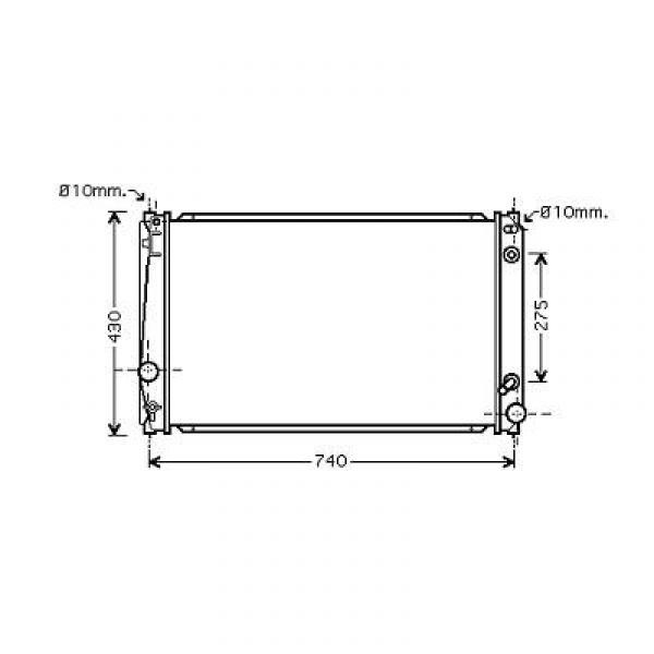 Radiator TOYOTA RAV 4 06->> 670x400x22 2.4I 16V +/-AC