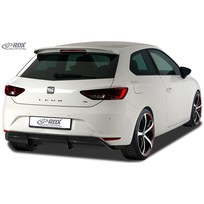Achterskirt 'Diffusor'  Seat Leon 5F SC/5-deurs 2013-2017 excl. ST/FR/Cupra (ABS zwart glanzend)