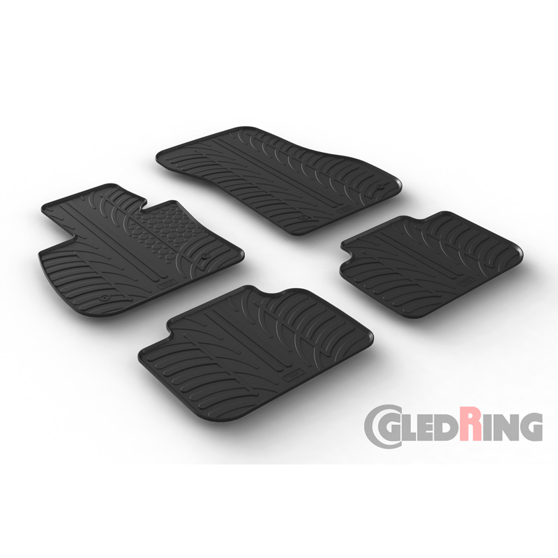 Rubbermatten  BMW X1 F48 2015-2022 incl. Hybrid (T profiel 4-delig + montageclips)