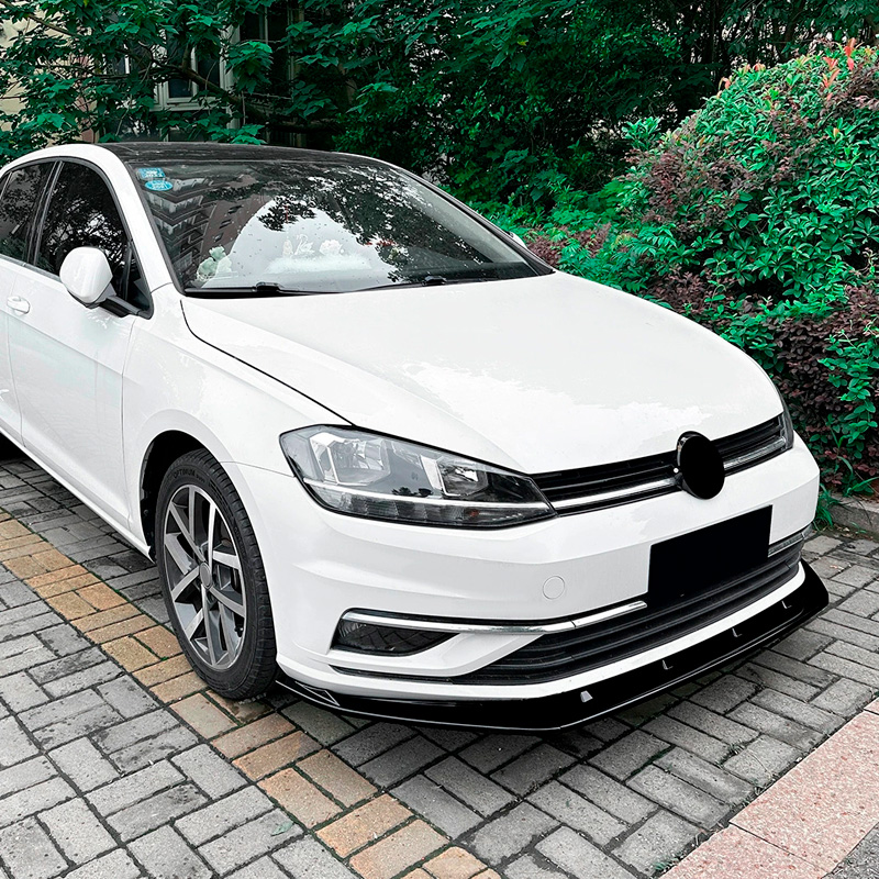 Voorspoilerlip  Volkswagen Golf VII (7.5) 2017-2019 excl. GTi/GTD/R/R-Line (Glanzend Zwart ABS)