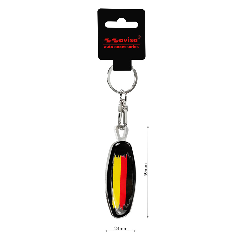 RVS sleutelhanger - Emblem/ Flag DE+PL