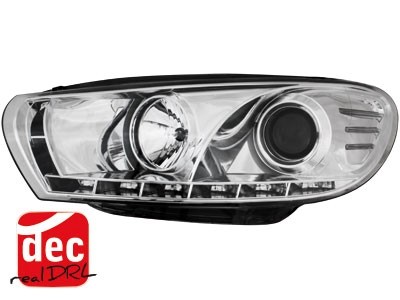 Koplampen VW Scirocco lll 08-14 Devil Eyes real DRL LED Chroom