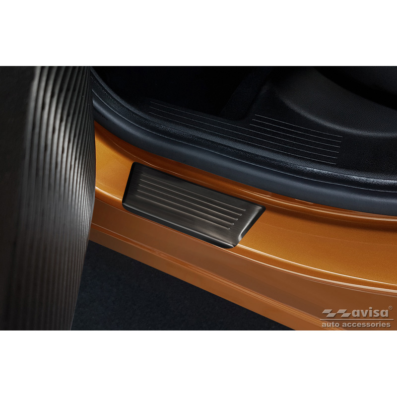 Zwart RVS Instaplijsten  Renault Captur II 2020- & Mitsubishi ASX II 2023- 'Lines' - 4-delig