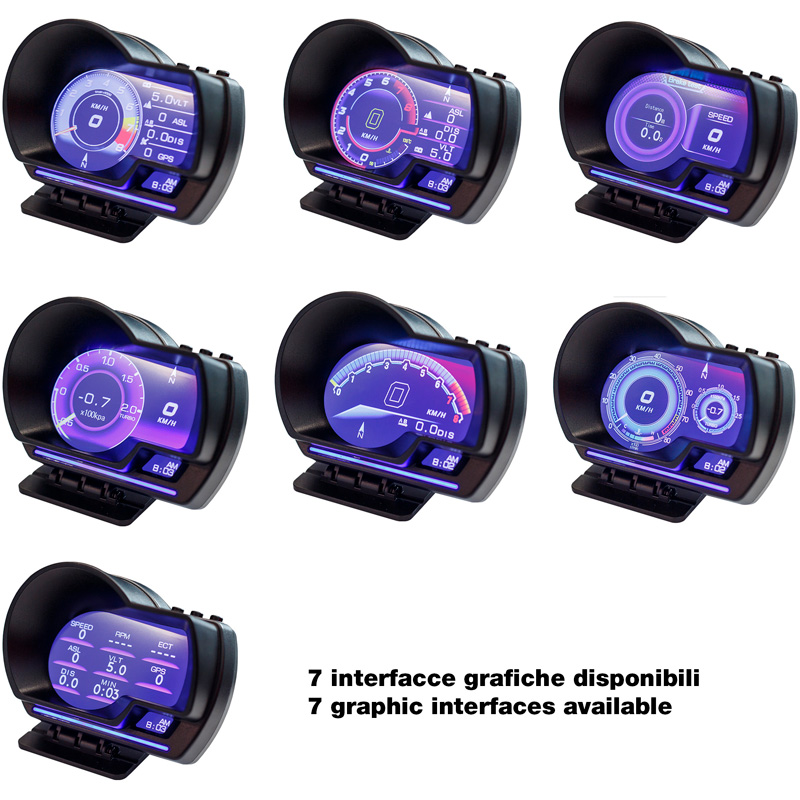 Simoni Racing digitaal instrumentenpaneel - Head-up display - OBDII + GPS