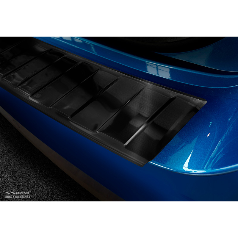 Zwart RVS Achterbumperprotector  Skoda Kamiq 2019- 'Ribs'