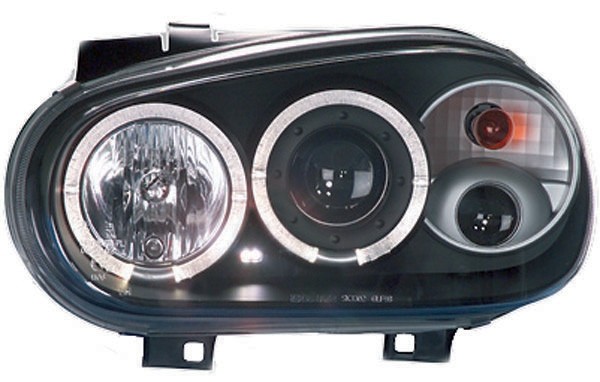 Koplampen passend voor VW GOLF IV 97-03 Angel Eyes Zwart