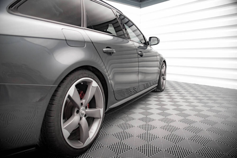 Zijskirts Audi A4 S-Line / S4 B8 FL Maxton Glans Zwart