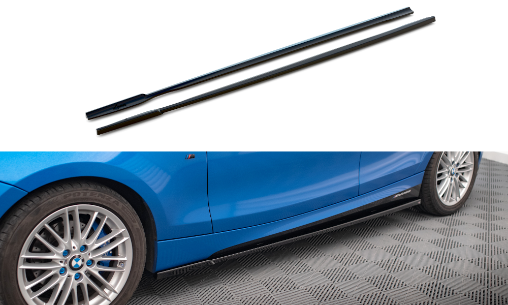 Zijskirts BMW 1 Serie M Pakket E87 Maxton Glans Zwart