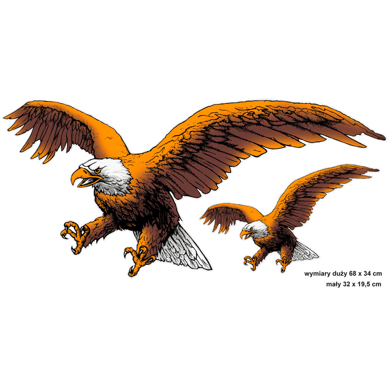 Auto Tattoo Sticker Eagle 2-stuks - 67x32cm