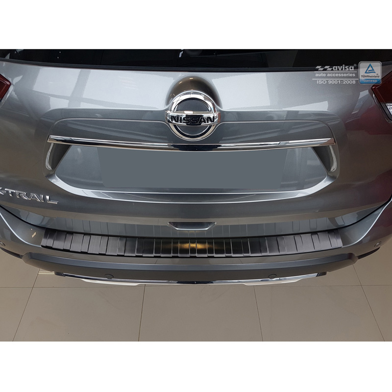Zwart RVS Achterbumperprotector  Nissan X-Trail III (T32) Facelift 2017-2021 'Ribs'