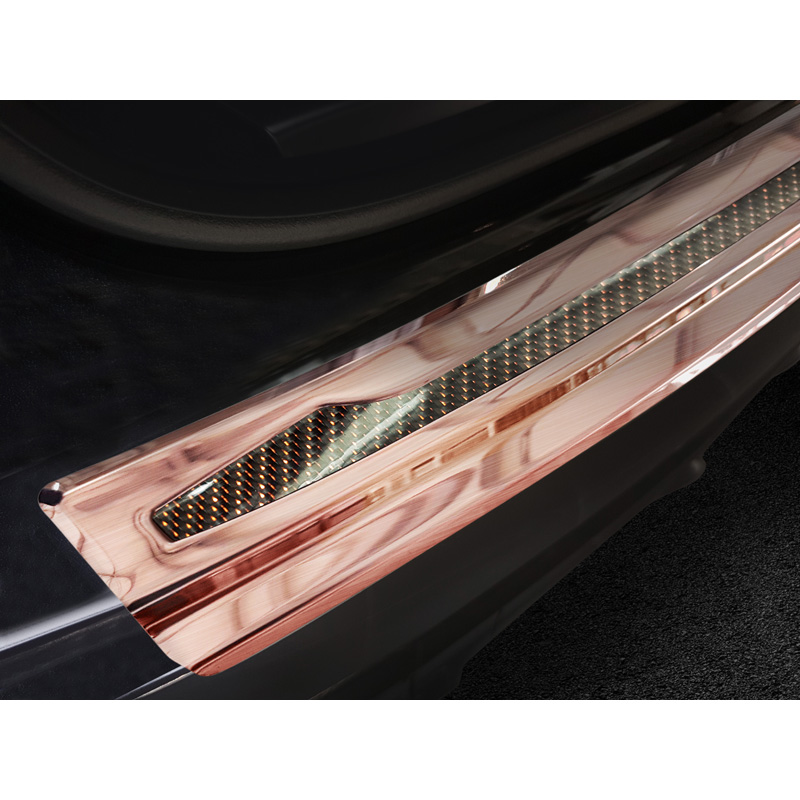 RVS Achterbumperprotector 'Deluxe'  Porsche Cayenne III 2017- 'Performance' 'Brushed' Koper/Koper Carbon
