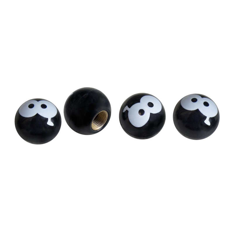 Simoni Racing Ventielkapjes Eyes in the Night - Zwart/Wit - 4 stuks