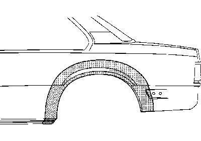 spatbordrand, 2 drs, rechts Opel Ascona C, 1981-1988