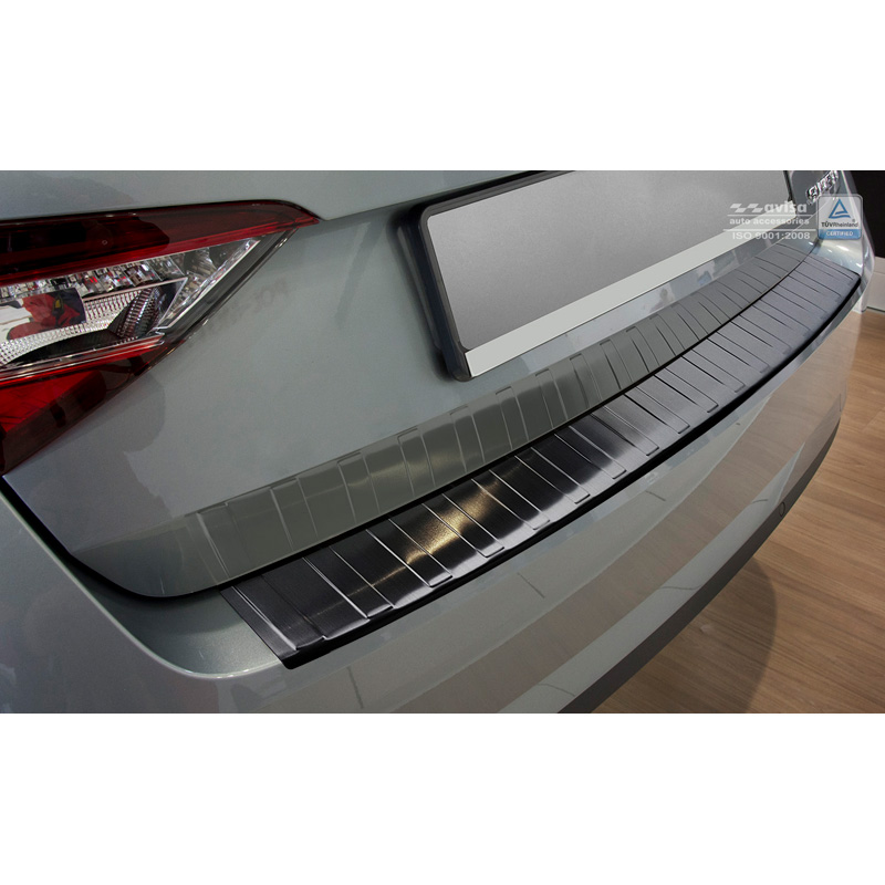 Zwart RVS Achterbumperprotector  Skoda Superb 3V Liftback 2015- 'Ribs'
