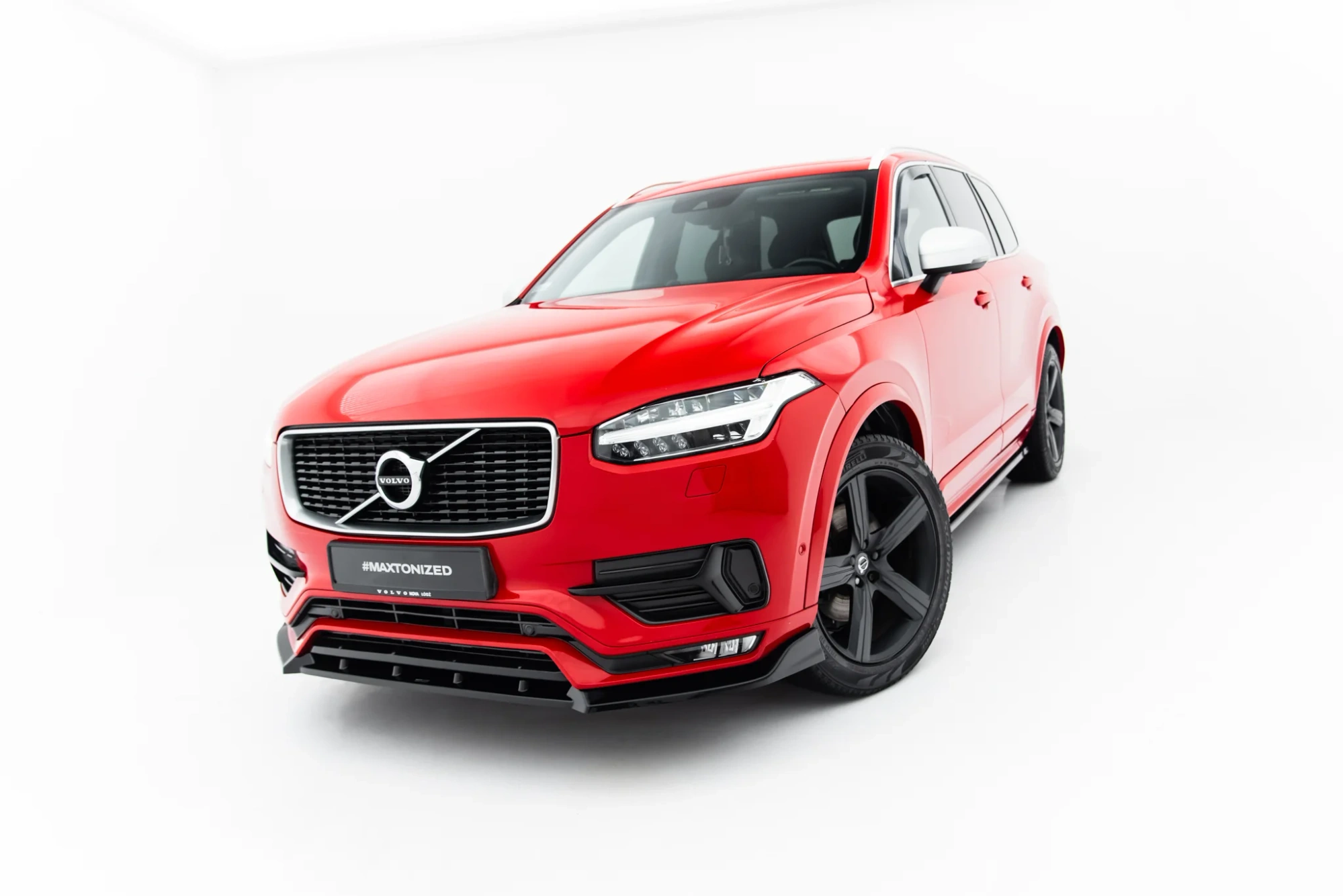 Voorspoiler V.1 Volvo XC90 R-Design 2014-2019 Maxton Glans Zwart